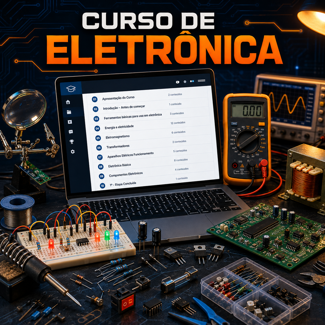 Capa do Curso de Eletrônica Básica - WD Loja