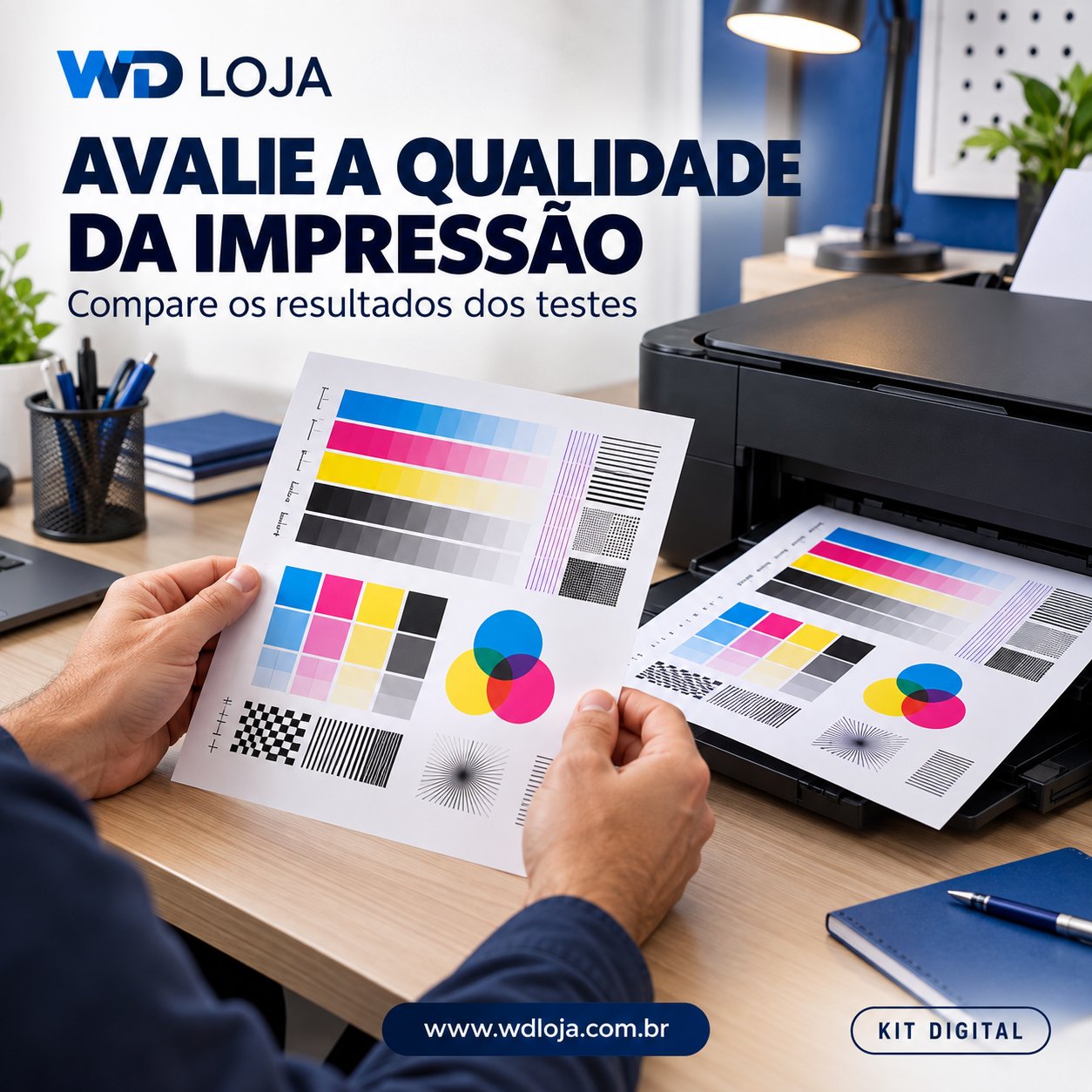 Avalie a qualidade da impressao comparando os resultados dos testes